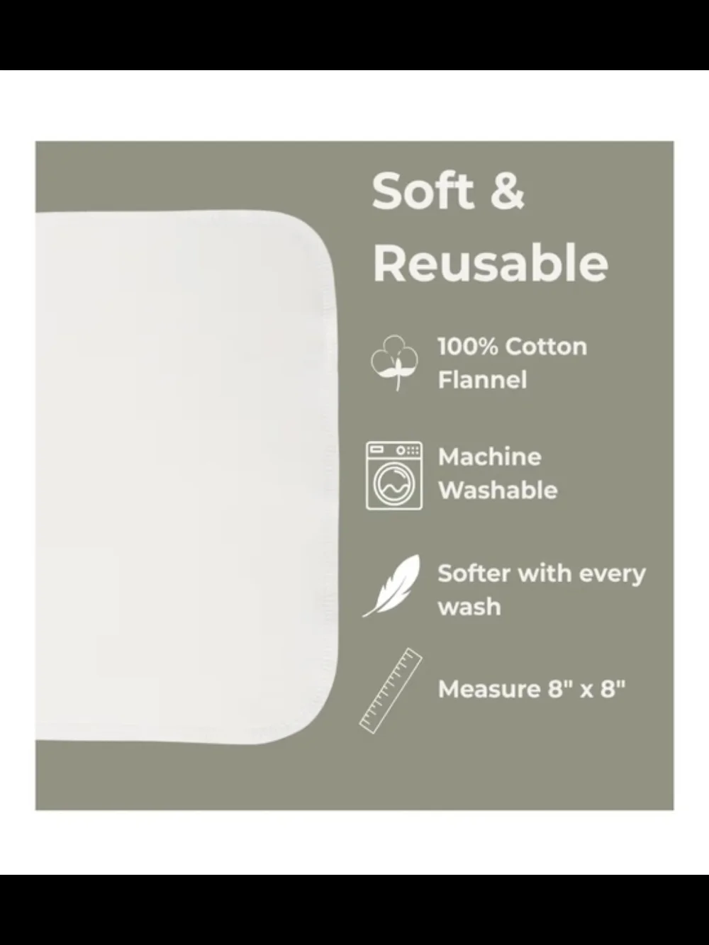 Reusable Cotton Wipes - 20 Pack With Garden Travel Pod